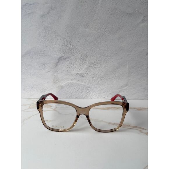 NEW Gucci GG0038ONN Brown Striped Eyeglasses Frames